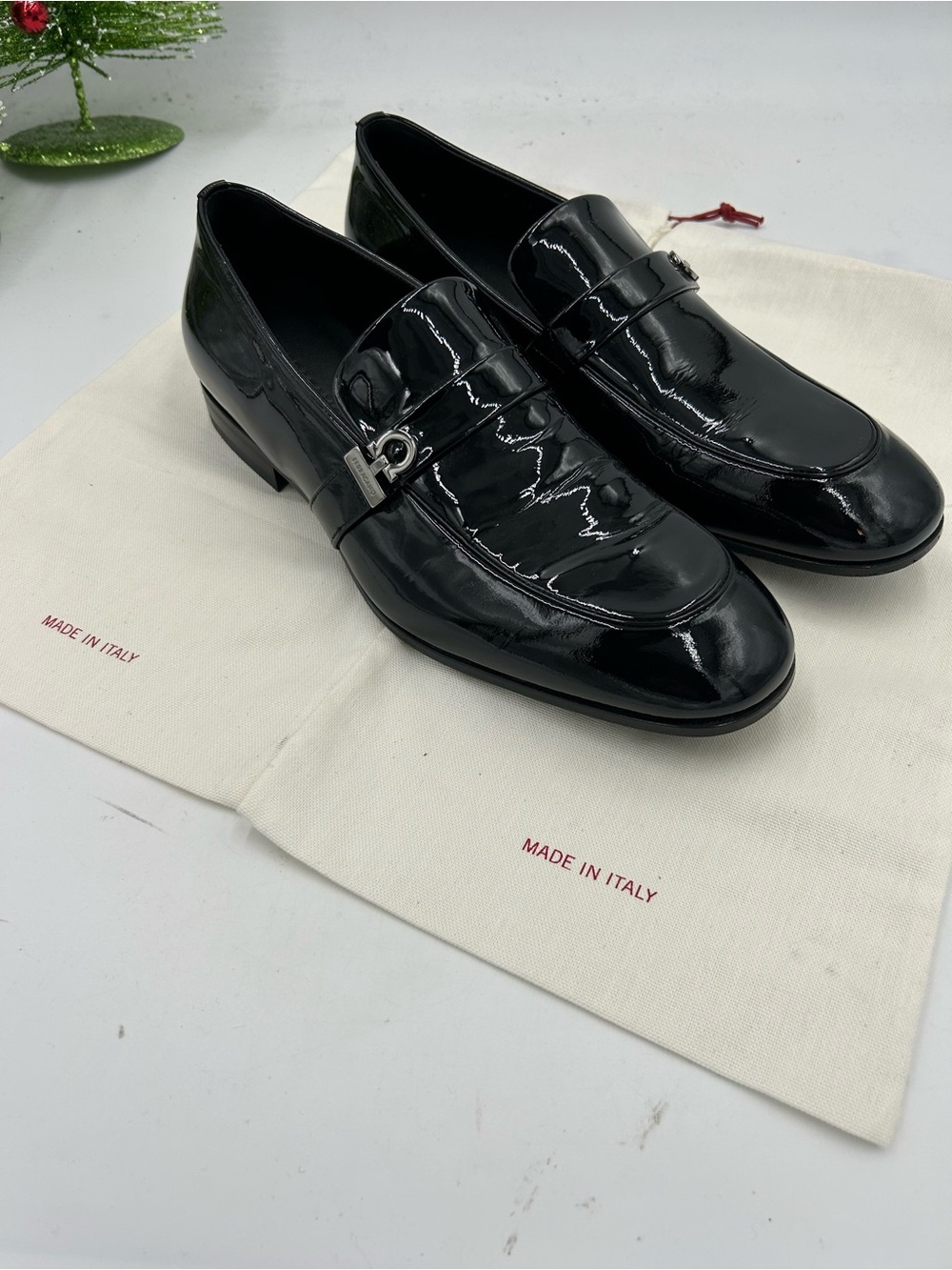 Men's Salvatore Ferragamo Patent , Leather loafers size 10 E made in Italy